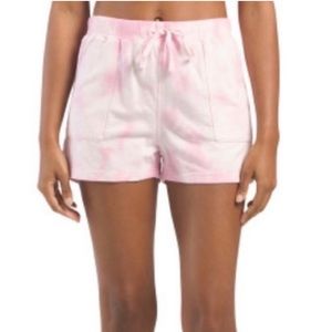 Lucky Brand Pink Tie Dye Shorts Cotton Blend Drawstring Size Medium